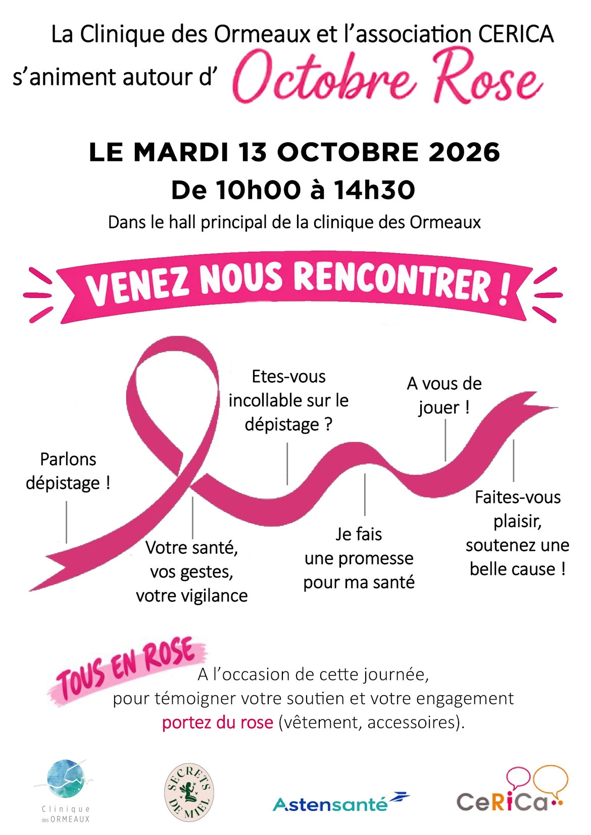 Affiche journ&eacute;e d'action Octobre Rose aux Ormeaux
